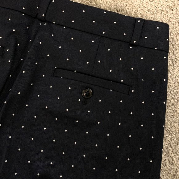 Banana Republic Logan Pants Trousers Navy With White Polka Dots Sz 2 Petite - Picture 7 of 8